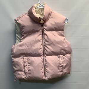 Reversible, pink and ivory puff vest, women’s medium, lightweight